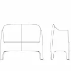 Modern design outdoor sofa Solid van Vondom in polypropyleen Viadurini