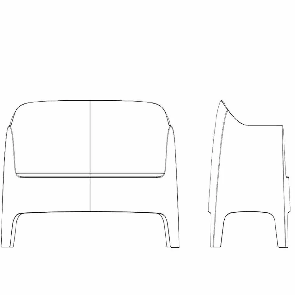 Modern design outdoor sofa Solid van Vondom in polypropyleen Viadurini