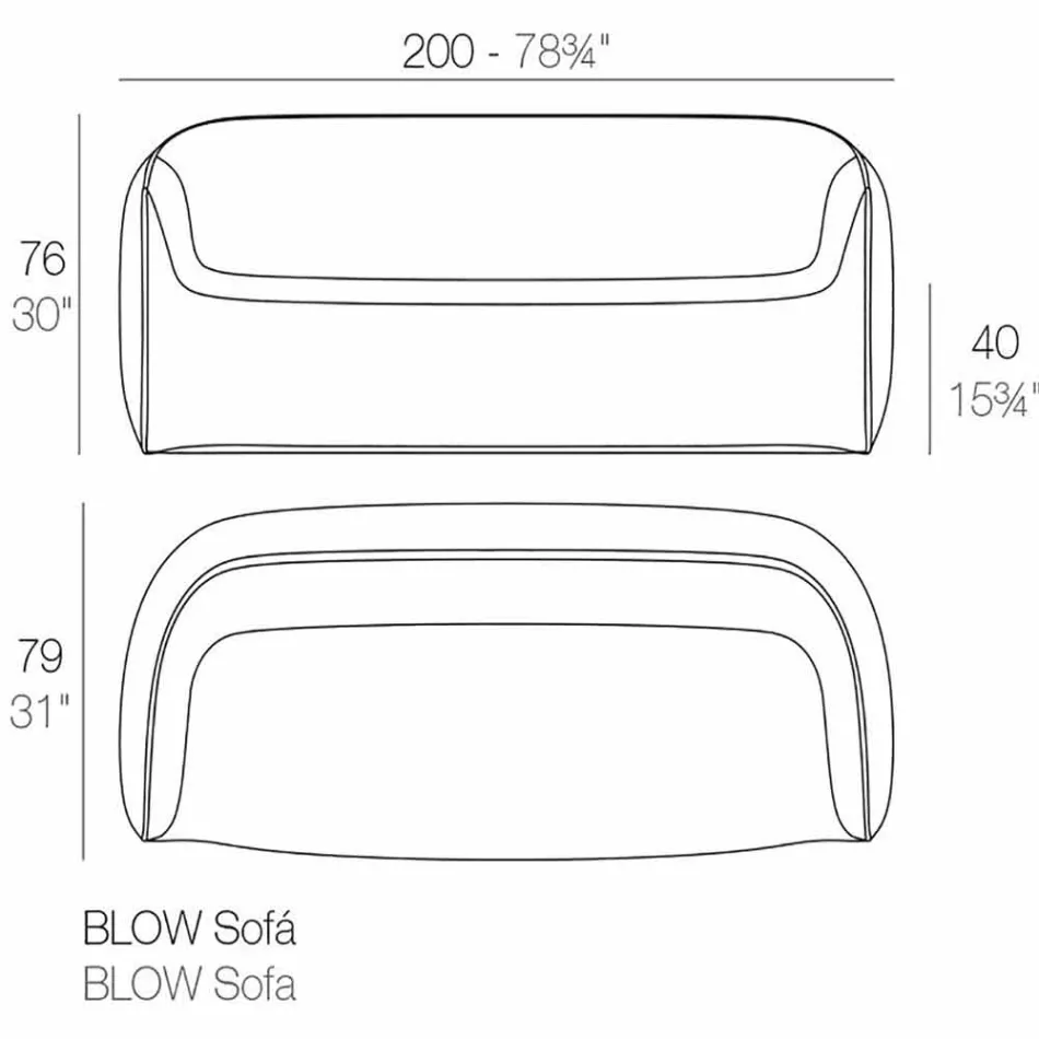 Design buitenbank in Blow by Vondom polyethyleenhars Viadurini