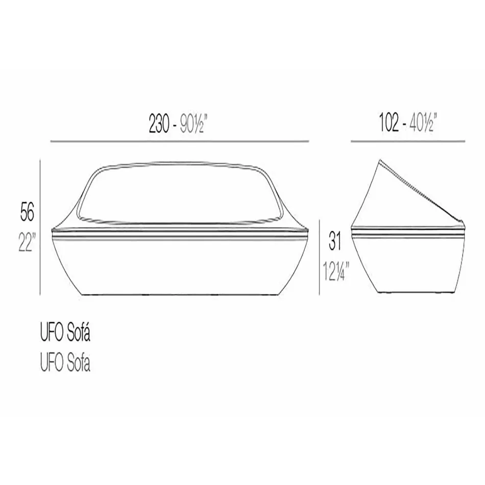 Ufo by Vondom ontwerpt een buitenbank in polyethyleenhars Viadurini
