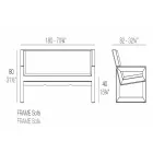 Frame by Vondom outdoorbank, in polyethyleenhars, ontwerp Viadurini