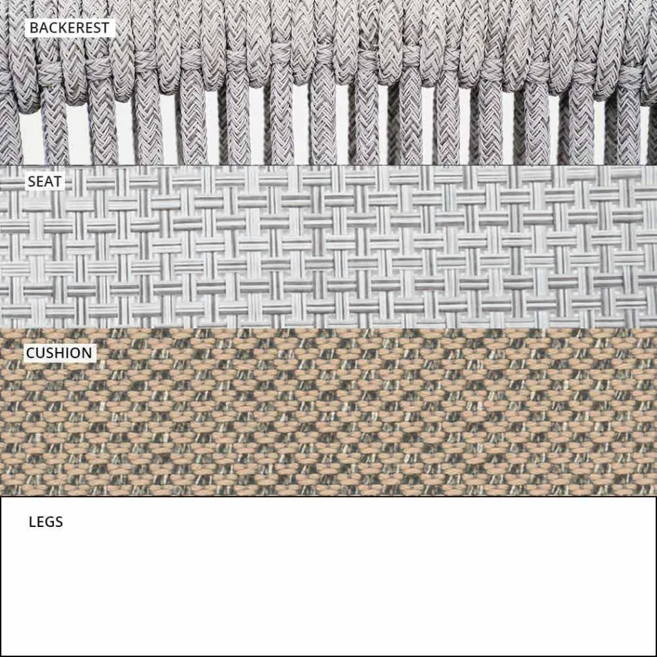Stapelbare tweezitsbank voor buiten, gestoffeerde stof - Smart van Varaschin Viadurini