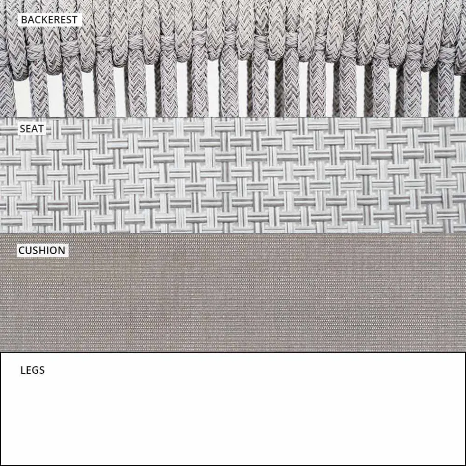 Stapelbare tweezitsbank voor buiten, gestoffeerde stof - Smart van Varaschin Viadurini