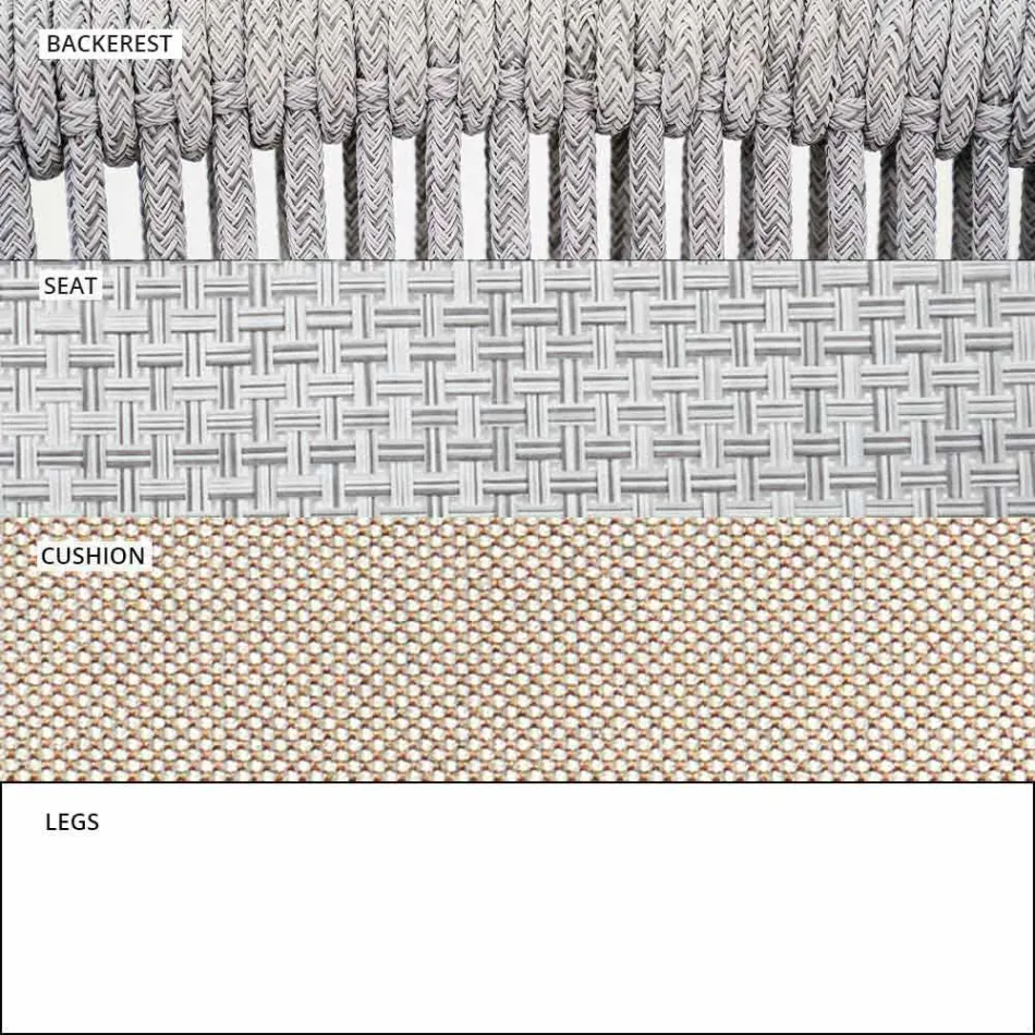Stapelbare tweezitsbank voor buiten, gestoffeerde stof - Smart van Varaschin Viadurini