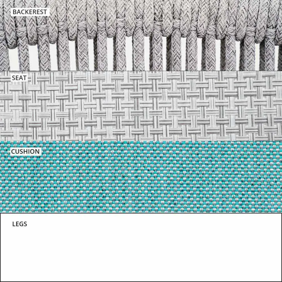 Stapelbare tweezitsbank voor buiten, gestoffeerde stof - Smart van Varaschin Viadurini