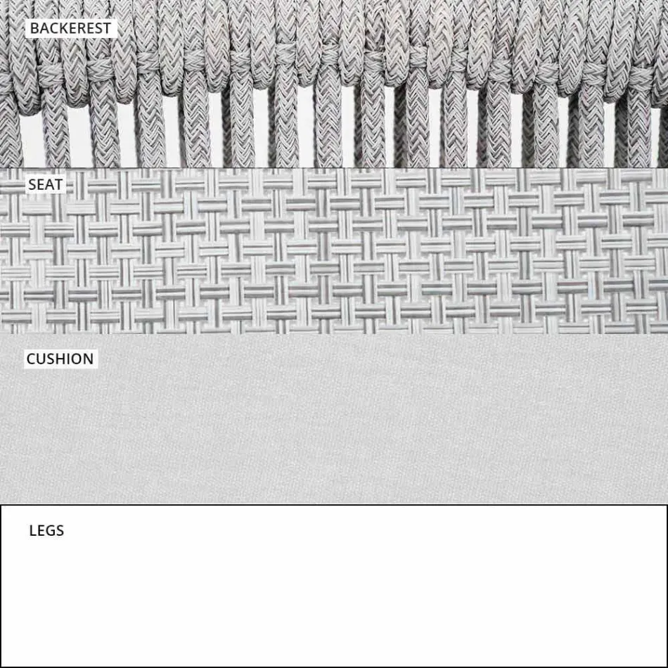 Stapelbare tweezitsbank voor buiten, gestoffeerde stof - Smart van Varaschin Viadurini