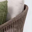 Buitenbank van teakhout en polyethyleenweefsel - Jhon Viadurini