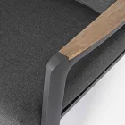 Buitenbank in stof met aluminium structuur, Homemotion - Cara Viadurini