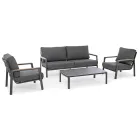 Buitenbank in stof met aluminium structuur, Homemotion - Cara Viadurini