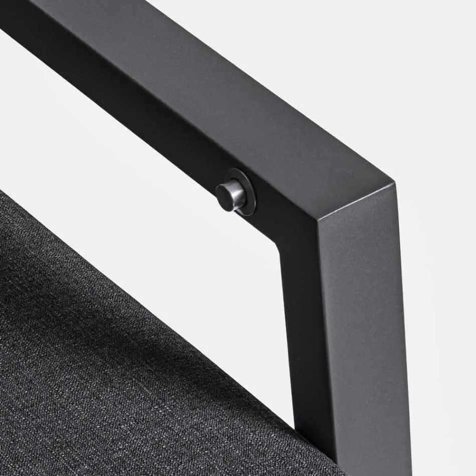 Buitenbank van stof en aluminium met verstelbare rugleuning - Nathy Viadurini