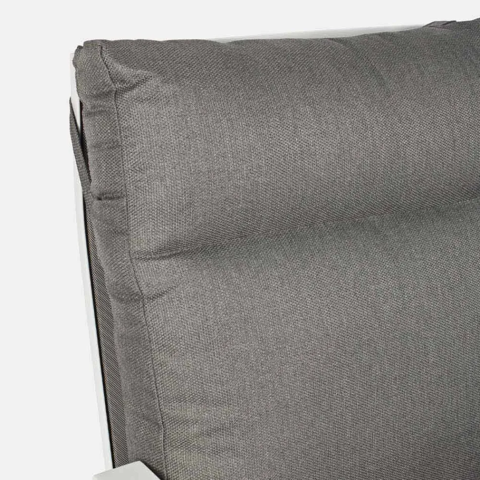 Buitenbank van stof en aluminium met verstelbare rugleuning - Nathy Viadurini