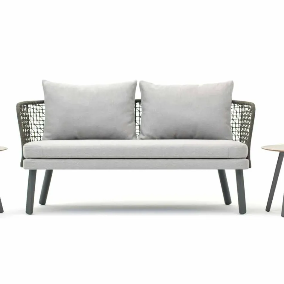 Moderne Varaschin Emma outdoor sofa in stof en metaal Viadurini