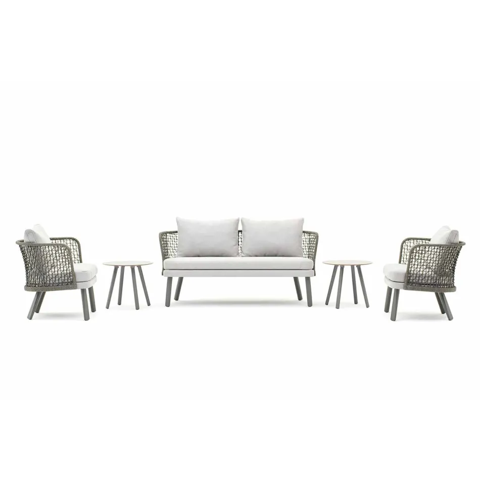 Moderne Varaschin Emma outdoor sofa in stof en metaal Viadurini