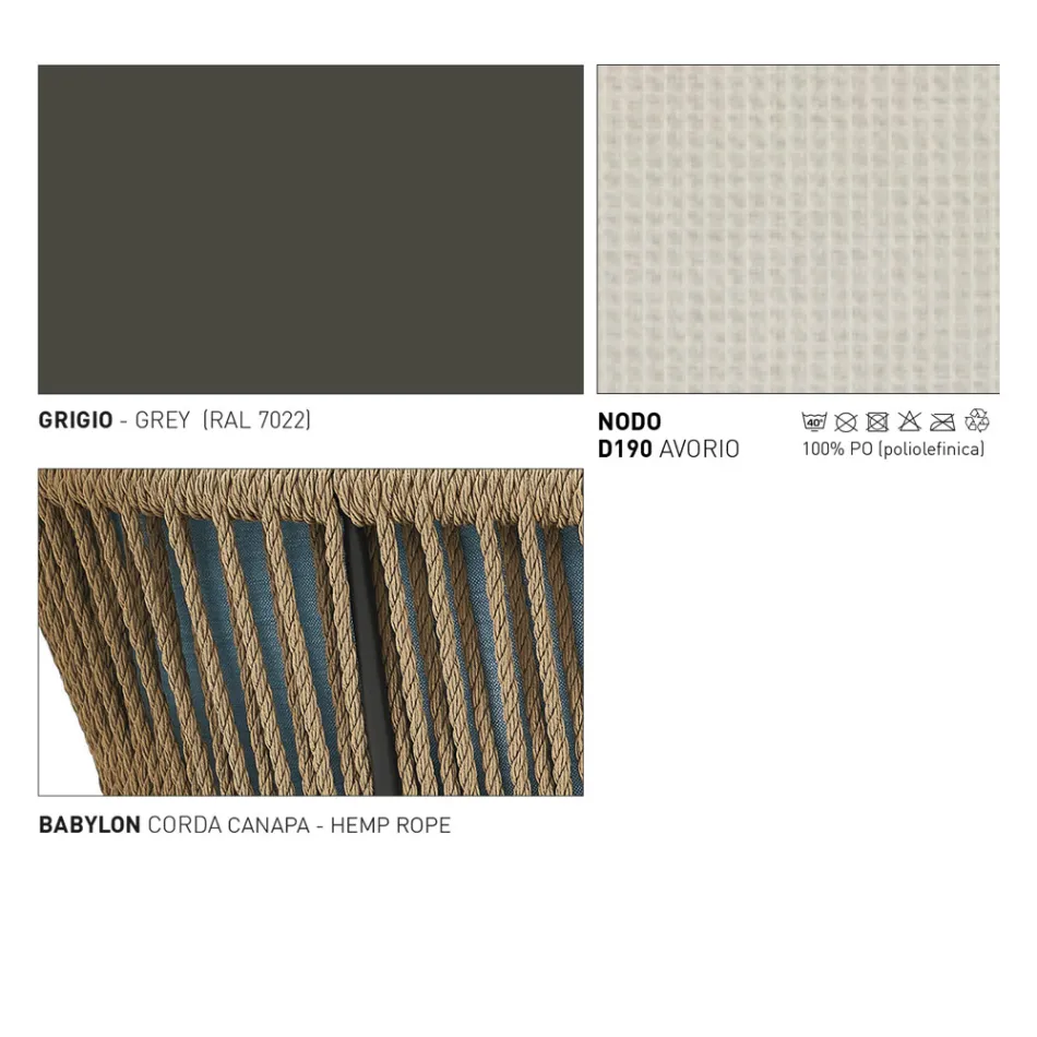 2-zits tuinbank in aluminium met weefsel - Cricket van Varaschin Viadurini