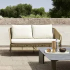 2-zits tuinbank in aluminium met weefsel - Cricket van Varaschin Viadurini