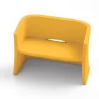 2-zits tuinbank in gekleurd polyethyleen Made in Italy - Gomez Viadurini