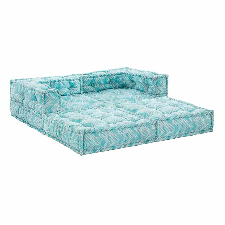 Etnische tweezits tuinbank in waterafstotende stof - Shamo Viadurini