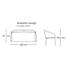 Tuinbank met aluminium onderstel en zitting van textiel Made in Italy - Maureen Viadurini