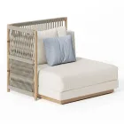 Modulaire tuinbank met lage houten structuur Made in Italy - Rubik Viadurini