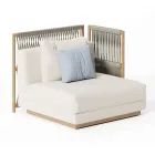 Modulaire tuinbank met lage houten structuur Made in Italy - Rubik Viadurini