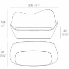 Moderne design polyethyleen tuinbank Sabinas door Vondom Viadurini