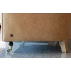 Binnenbank met houten poten en metalen wielen Made in Italy - Giocoso Viadurini