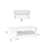 Binnenbank met houten poten en metalen wielen Made in Italy - Giocoso Viadurini