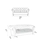 Binnenbank met houten poten en metalen wielen Made in Italy - Giocoso Viadurini