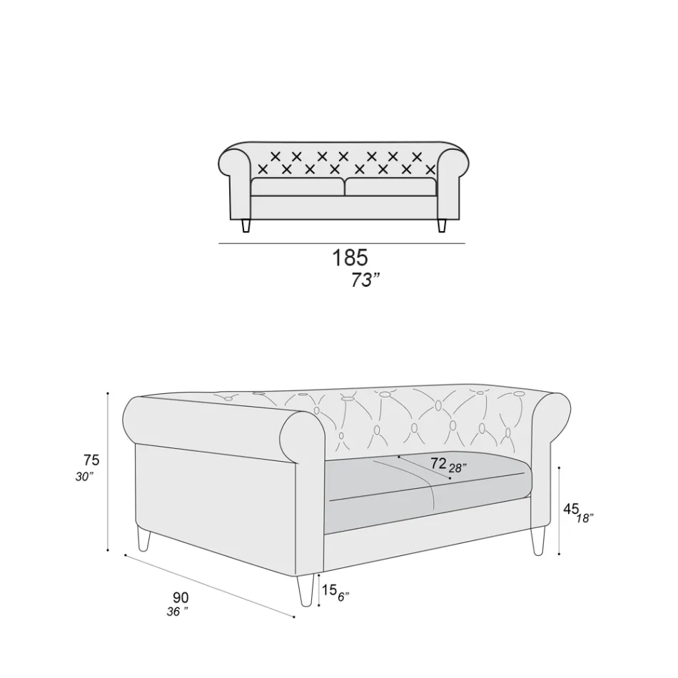 Binnenbank verkrijgbaar in verschillende maten Made in Italy - Vivace Viadurini