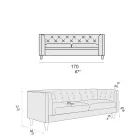Woonkamerbank met houten structuur en poten Made in Italy - Comico Viadurini
