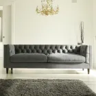 Woonkamerbank met houten structuur en poten Made in Italy - Comico Viadurini