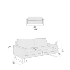 Woonkamerbank met sledepoten in verchroomd metaal - Exclusief Viadurini