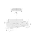 Woonkamerbank met sledepoten in verchroomd metaal - Exclusief Viadurini