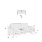 Woonkamerbank met sledepoten in verchroomd metaal - Exclusief Viadurini