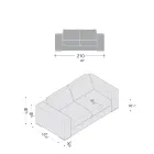 Woonkamerbank van hout, polyurethaan en metaal, gemaakt in Italië - sprankelend Viadurini