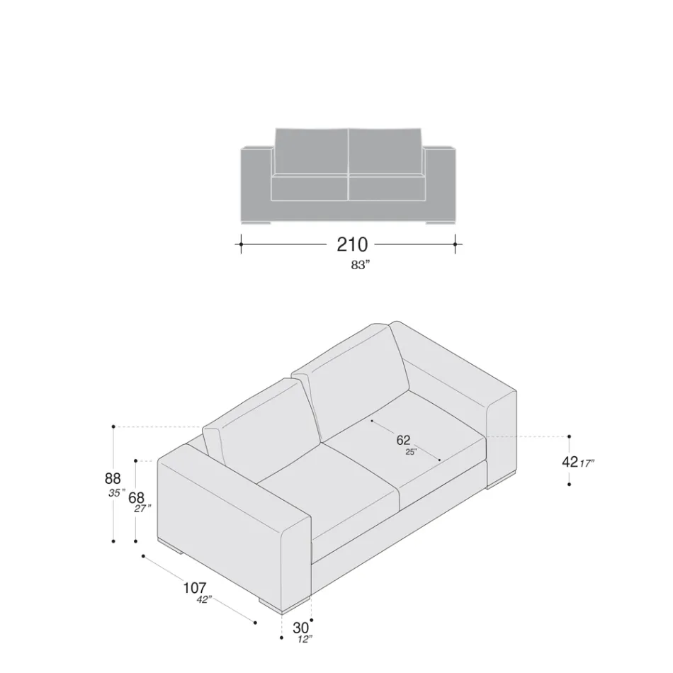 Woonkamerbank van hout, polyurethaan en metaal, gemaakt in Italië - sprankelend Viadurini