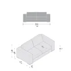 Woonkamerbank van hout, polyurethaan en metaal, gemaakt in Italië - sprankelend Viadurini