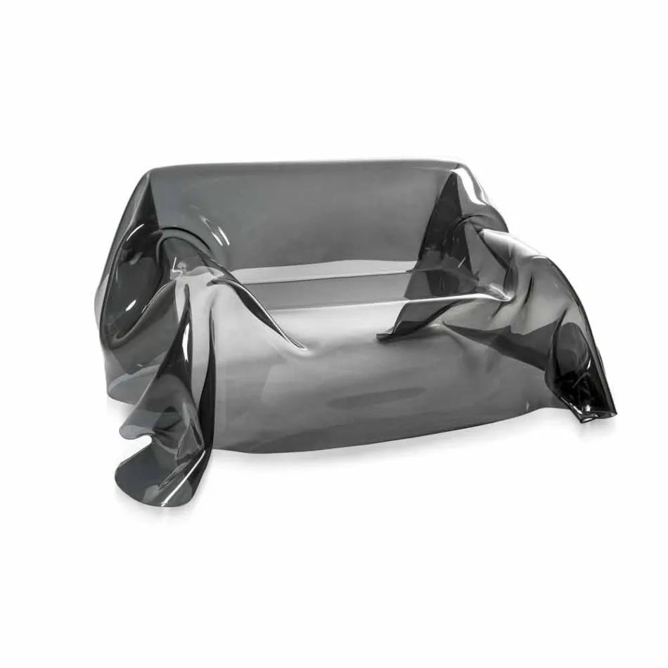 Sofa met een modern design in Jolly gerookte plexiglas, made in Italy Viadurini