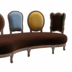 Sofa luxe design, 5 Massief houten rug, made in Italy, Manno Viadurini