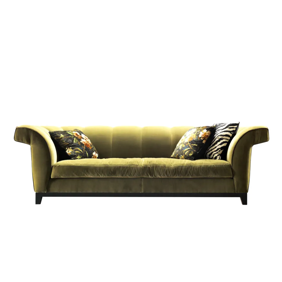 Design gestoffeerde 3 plaatsen zitbank van Grilli Shell, handgemaakt in Italië Viadurini