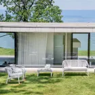 Tweezits Tuinstapelbank Aluminium en Stof - Smart By Varaschin Viadurini