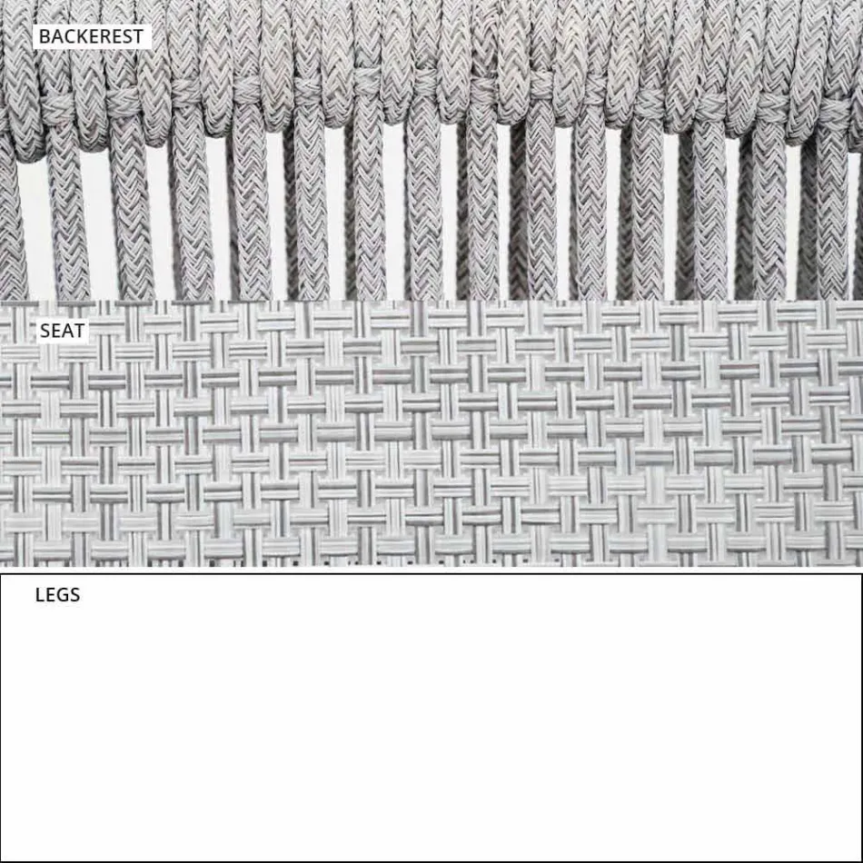 Tweezits Tuinstapelbank Aluminium en Stof - Smart By Varaschin Viadurini