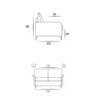 Moderne design tweezitsbank L.145 cm eco-leer / Erica stof Viadurini
