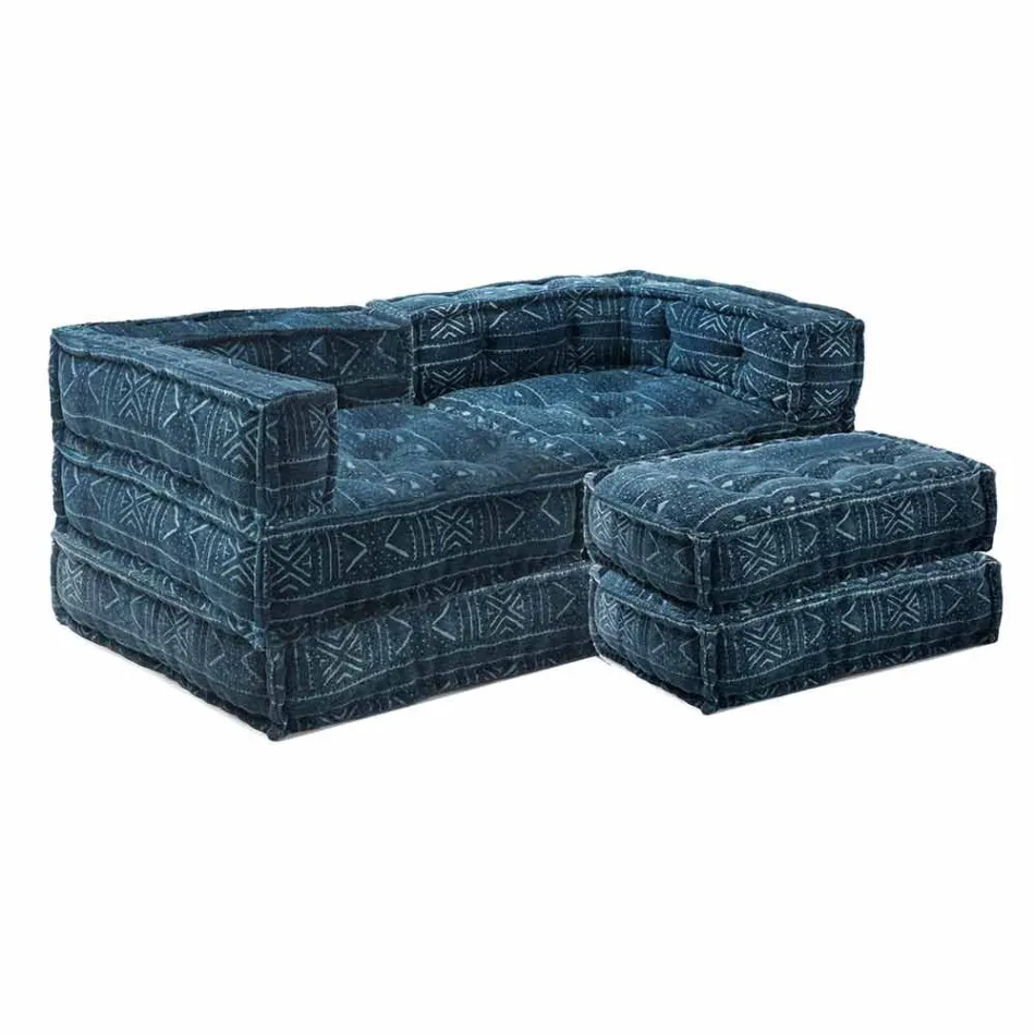 Tweezitsbank gestoffeerd in etnisch design Gekleurde stof - vezel Viadurini