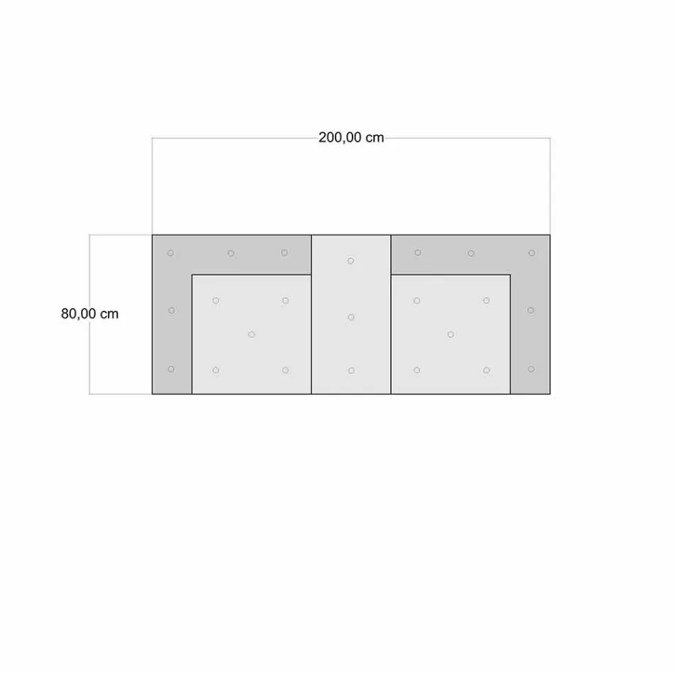 Tweezitsbank gestoffeerd in etnisch design Gekleurde stof - vezel Viadurini