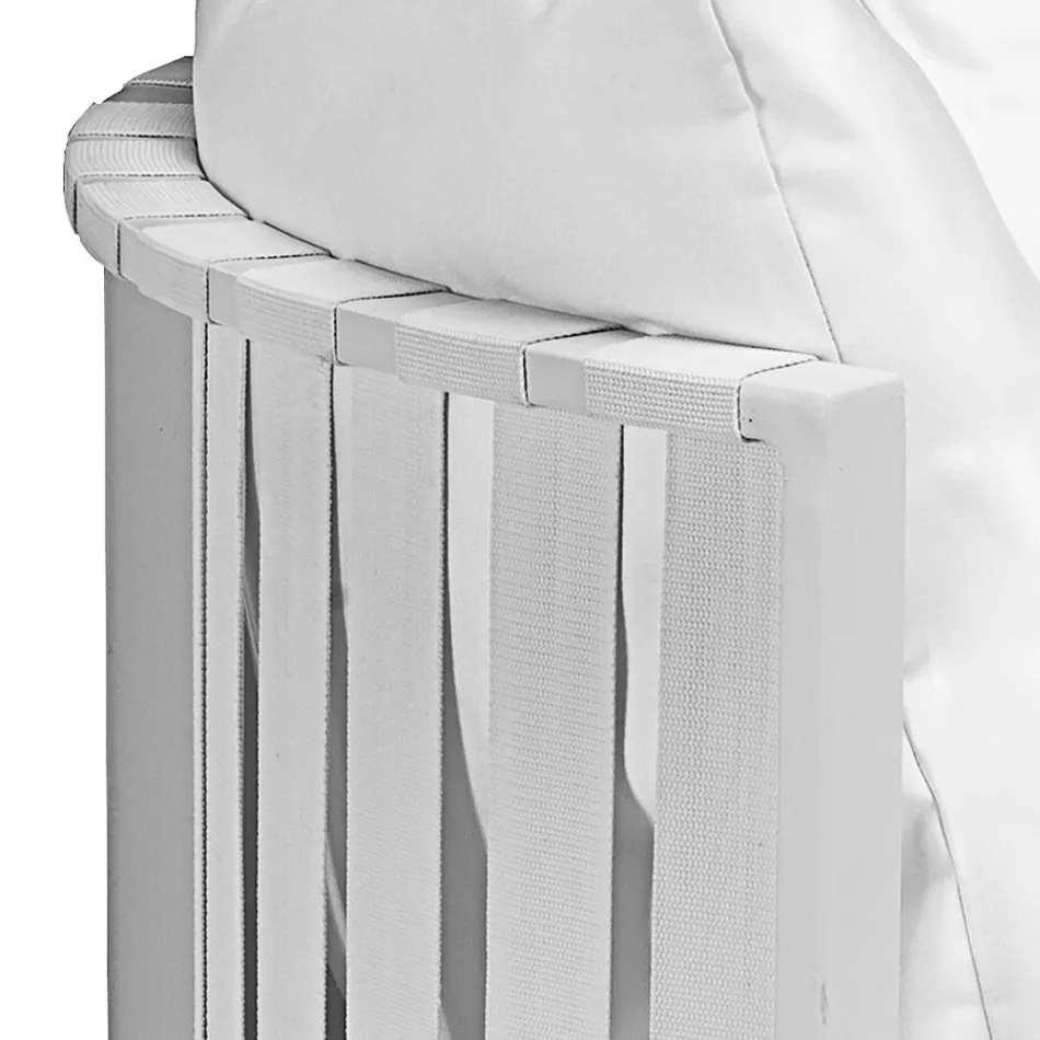 Buitenbank 2 zitplaatsen in aluminium met touwen Luxe design 3 afwerkingen - Julie Viadurini