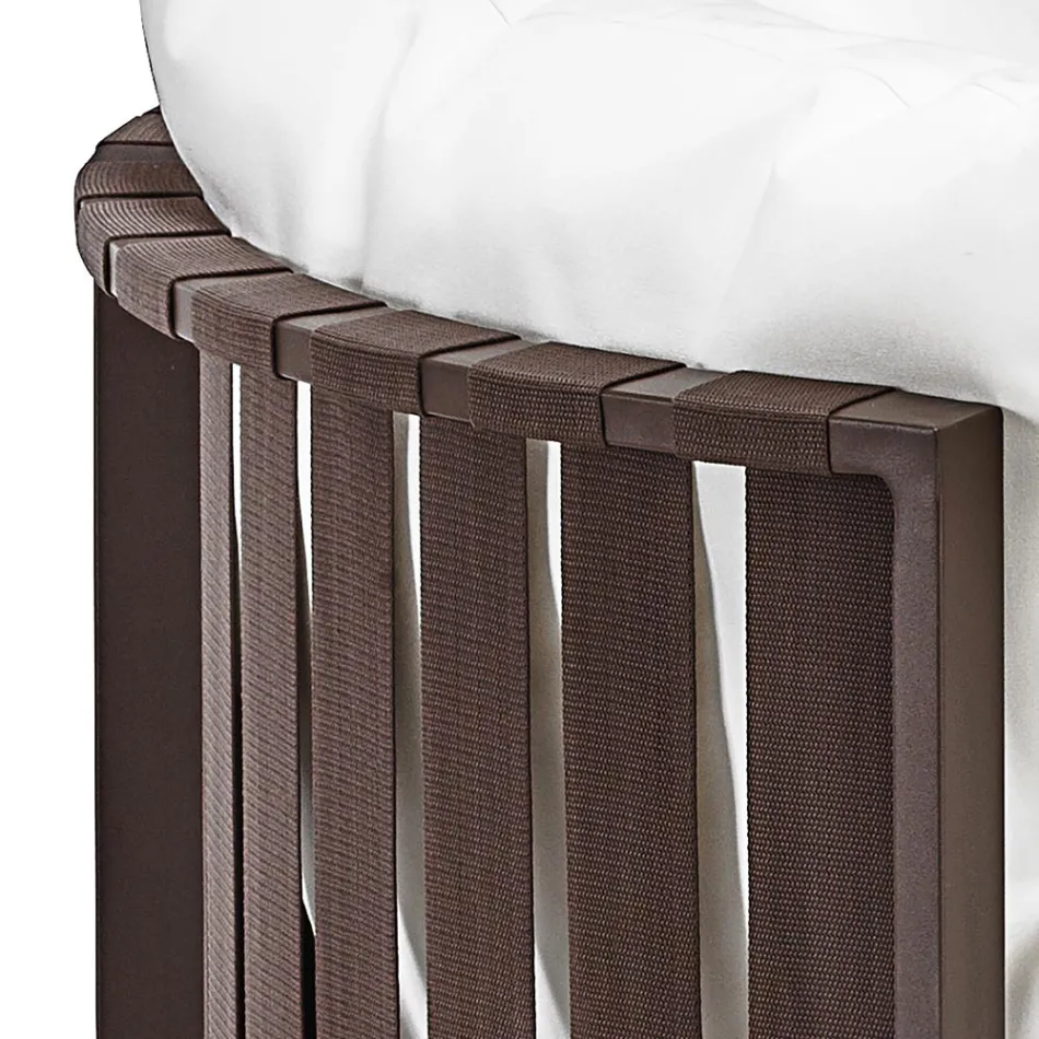 Buitenbank 2 zitplaatsen in aluminium met touwen Luxe design 3 afwerkingen - Julie Viadurini