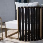 Buitenbank 2 zitplaatsen in aluminium met touwen Luxe design 3 afwerkingen - Julie Viadurini