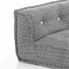 Gewatteerde tweezitsbank in patchwork en hout - vezel Viadurini