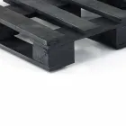 Gewatteerde tweezitsbank in patchwork en hout - vezel Viadurini